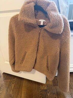 Beyond Yoga Plush Teddy Jacket in Camel Beige